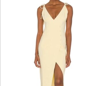 Camila Coelho Aaliyah Midi Dress, Butter Yellow, Size XS